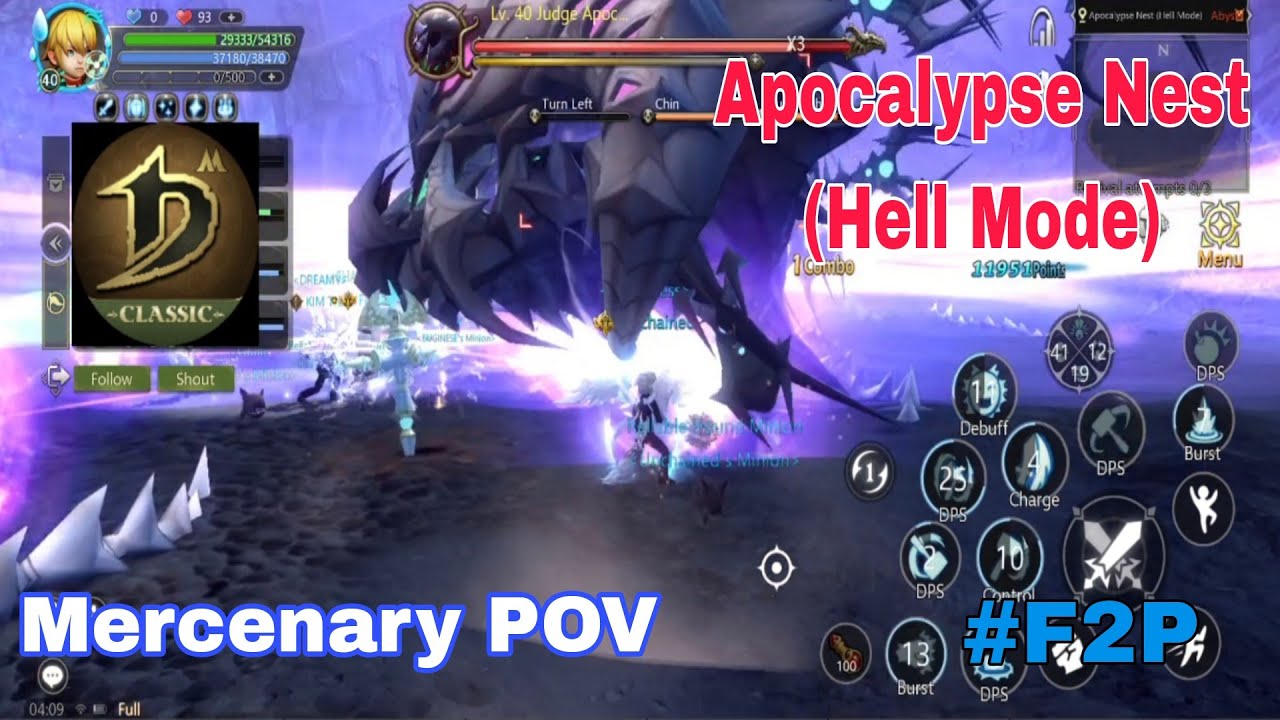 APOCALYPSE NEST BOSS STAGE ( HELL MODE) | Dragon Nest M Classic 