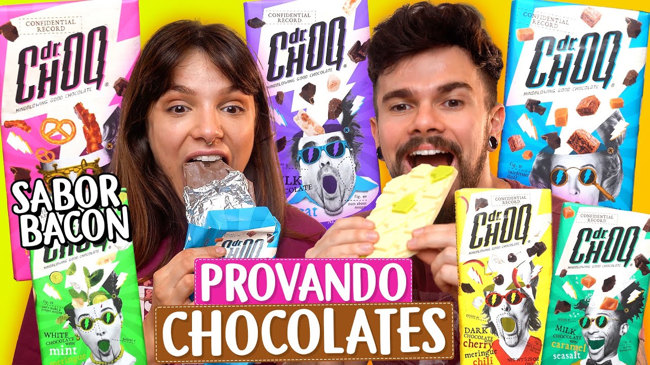 PROVANDO CHOCOLATES MUITO DOIDOS - de Bacon, Pimenta, Brownie, Limão e mais
