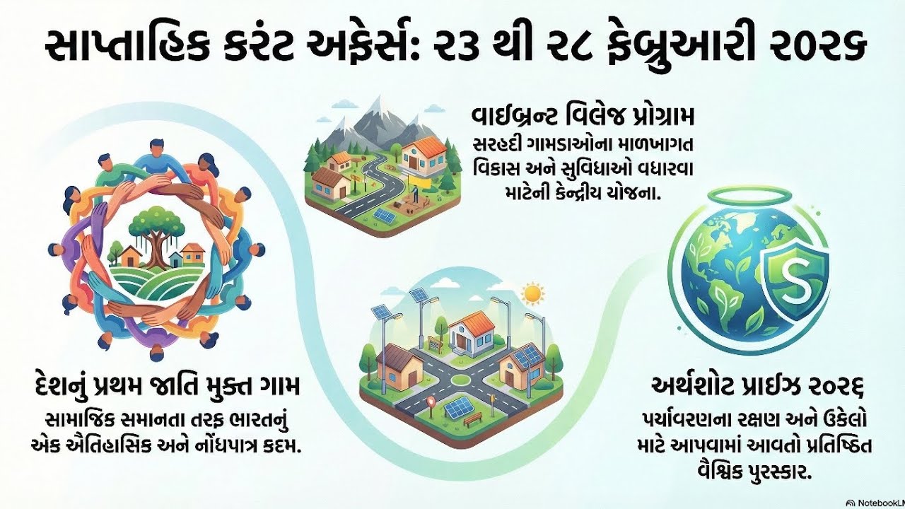 ૨૩થી ૨૮ ફેબ્રુઆરી ૨૦૨૬ Weekly Current Affairs | Weekly Current Affairs In Gujarati|Police|PSI|CCE