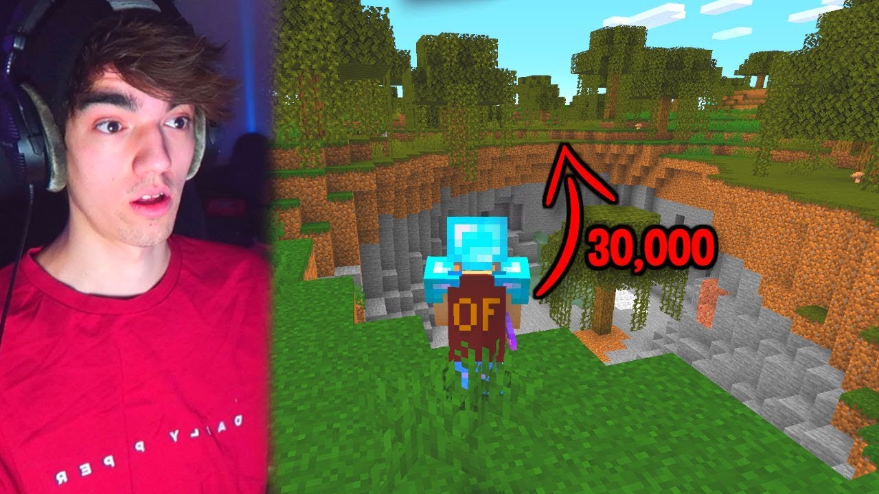 30.000 blokken lang één kant oplopen in Minecraft...
