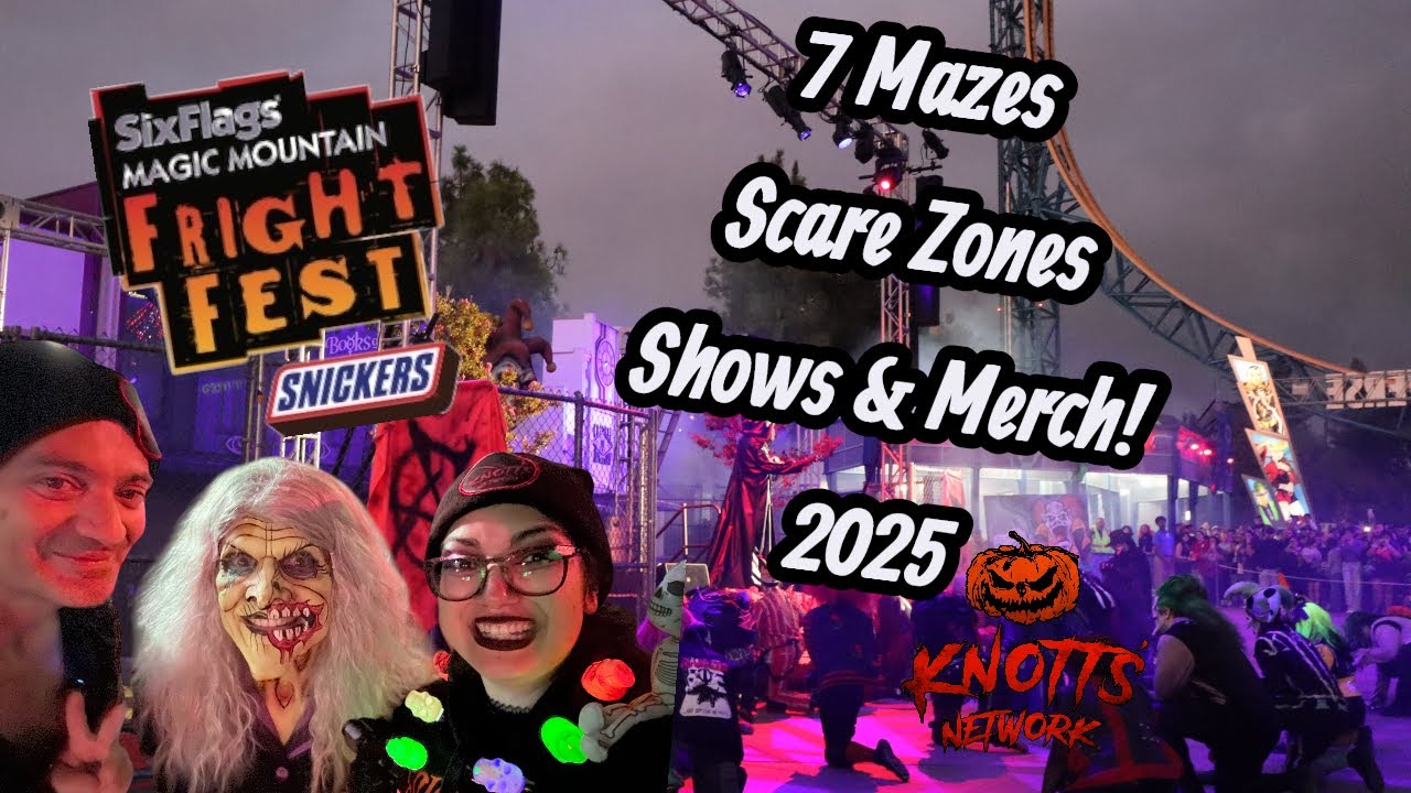 Six Flags Magic Mountain Fright Fest vlog 2025, 7 Mazes, Scare Zones, Shows, Merch, Food & More!