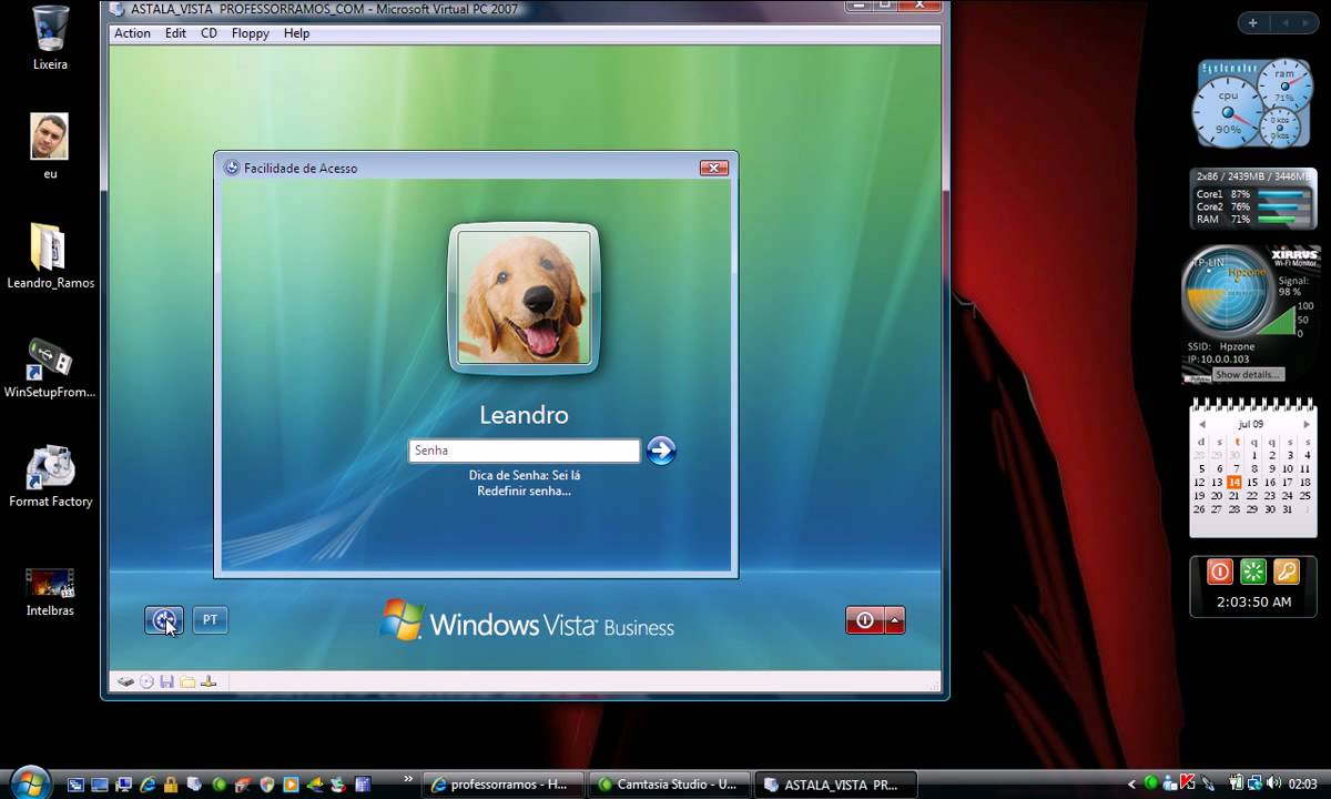 Burlar LOGON do Windows Vista - entrar sem SENHA no VISTA - www.professorramos.com