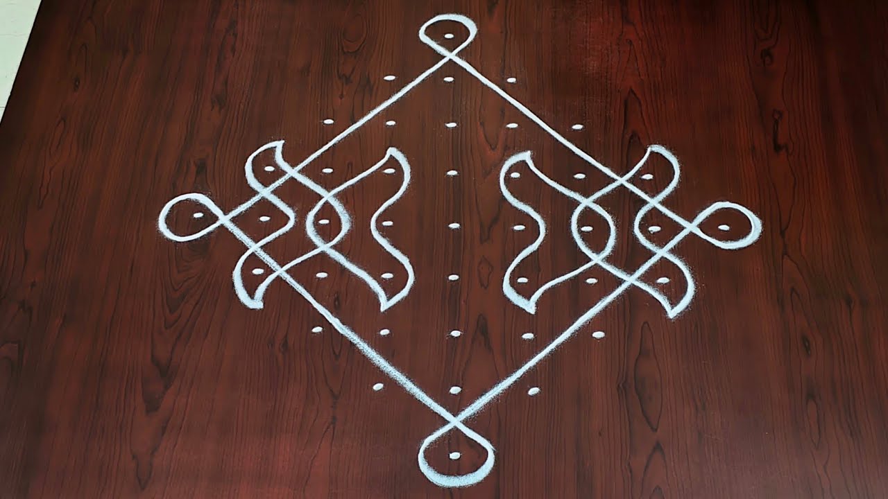 9&times;1dots melikala muggulu|easy rangoli|daily chukkala muggulu||sikku,kambhi,neli kolams|#Nice Rangoli