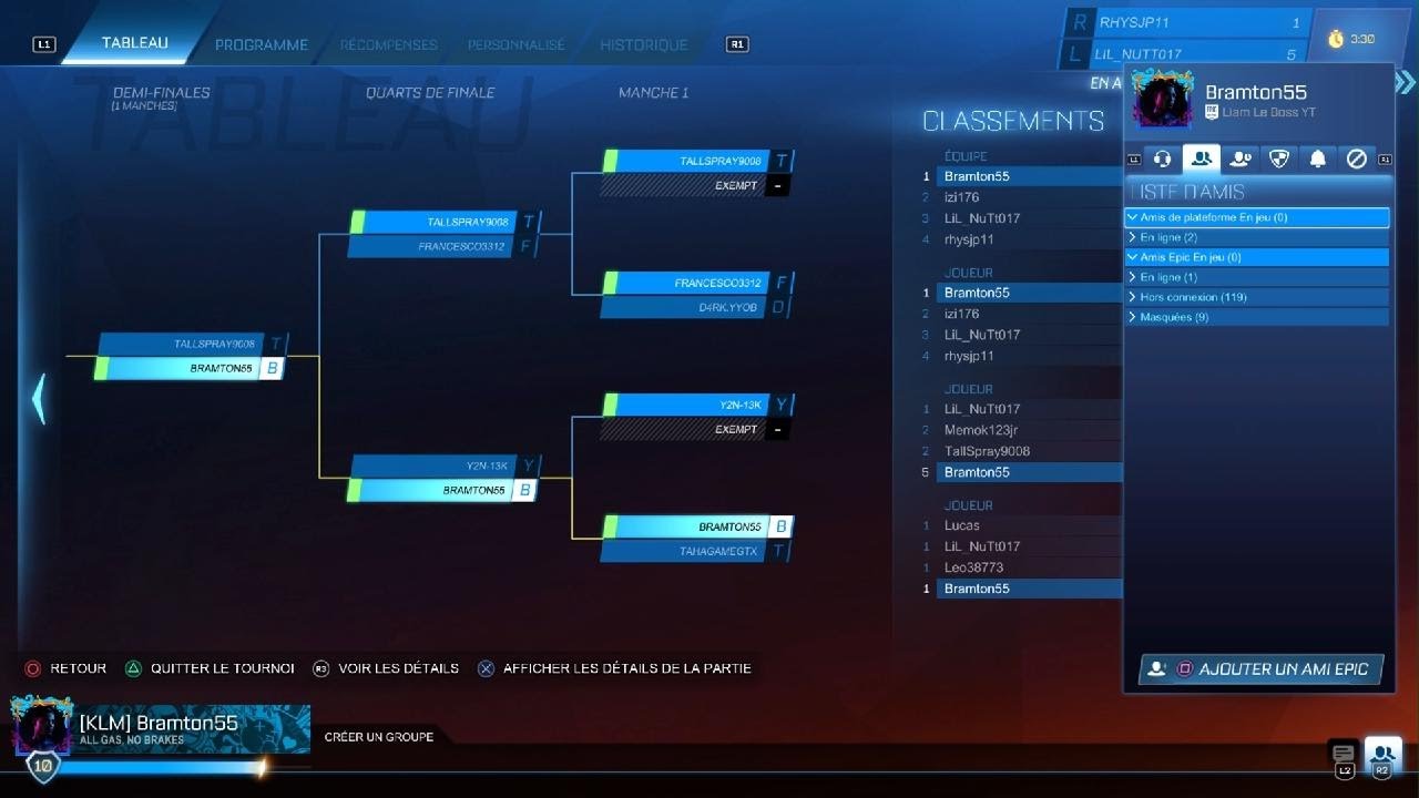 partie 2 du tournoi Rocket League