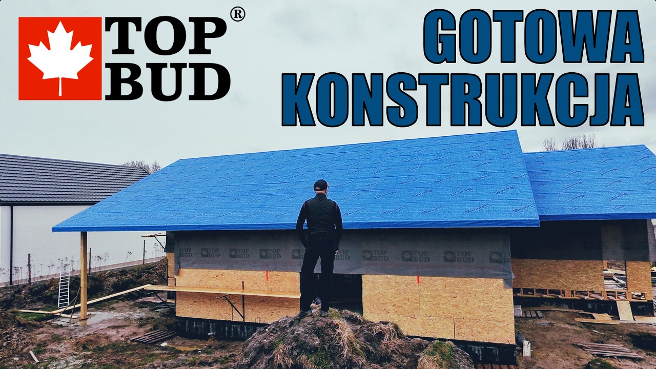Część 4  - Dom gotowy do prac instalacyjnych w konstrukcji szkieletowej.