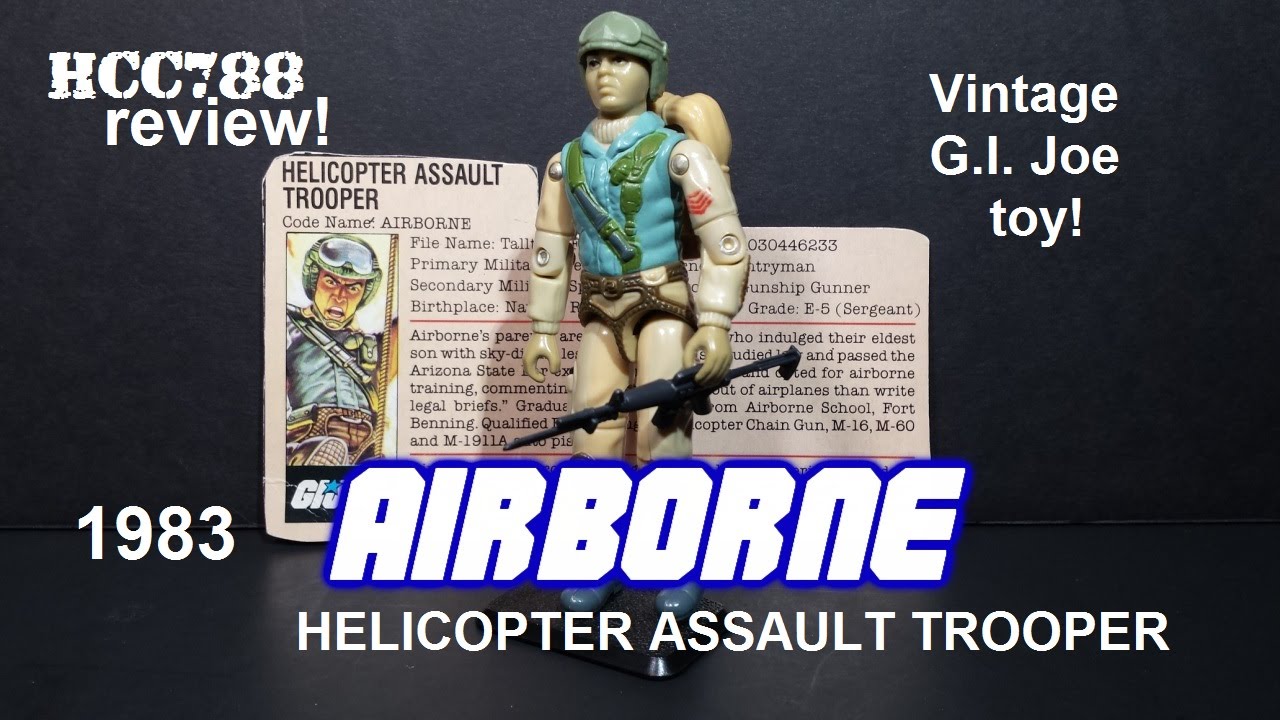 HCC788 - 1983 AIRBORNE - Helicopter Assault Trooper - Vintage G.I. Joe toy! S03E35