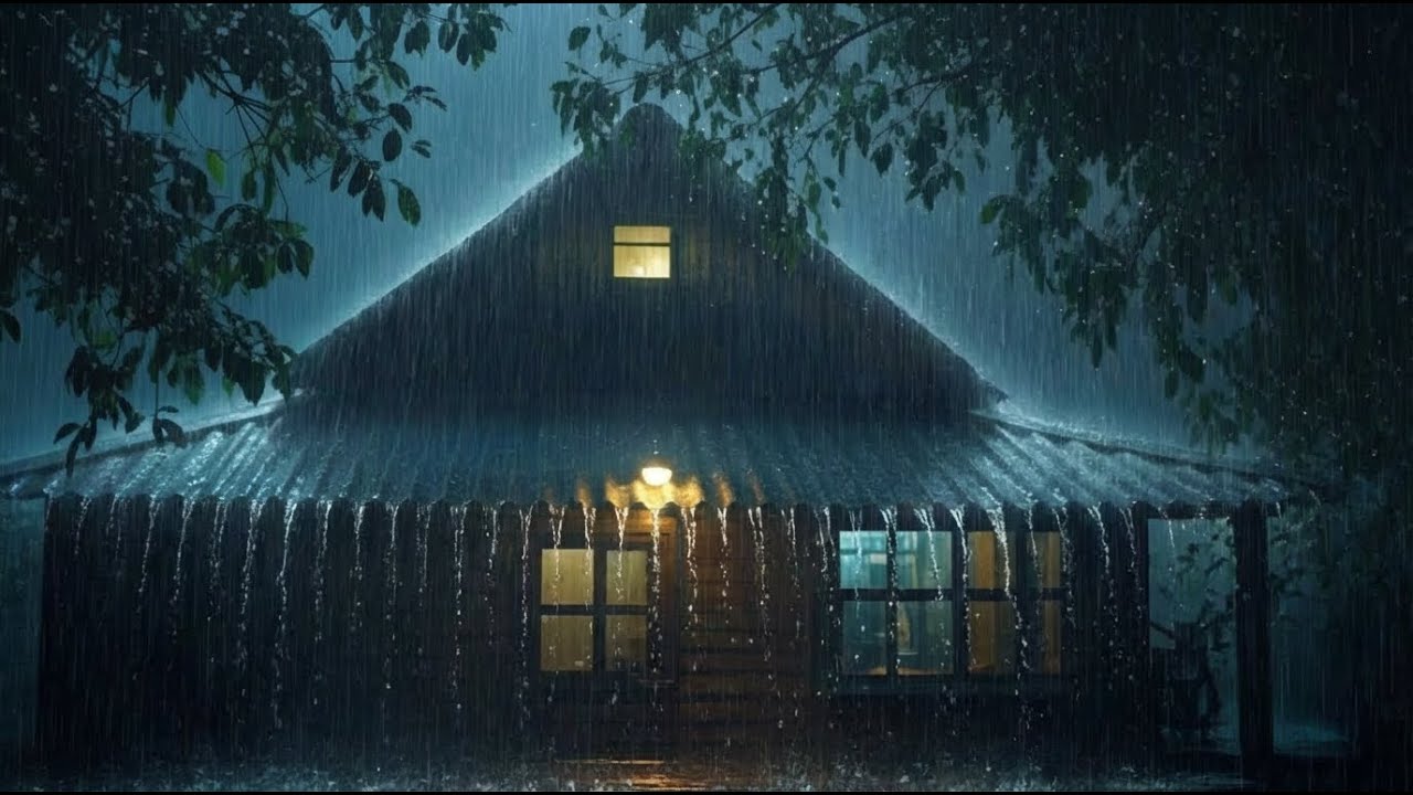 Cold Winter Rain and Thunder | Cozy Sleeping Sounds for Peaceful Deep Rest