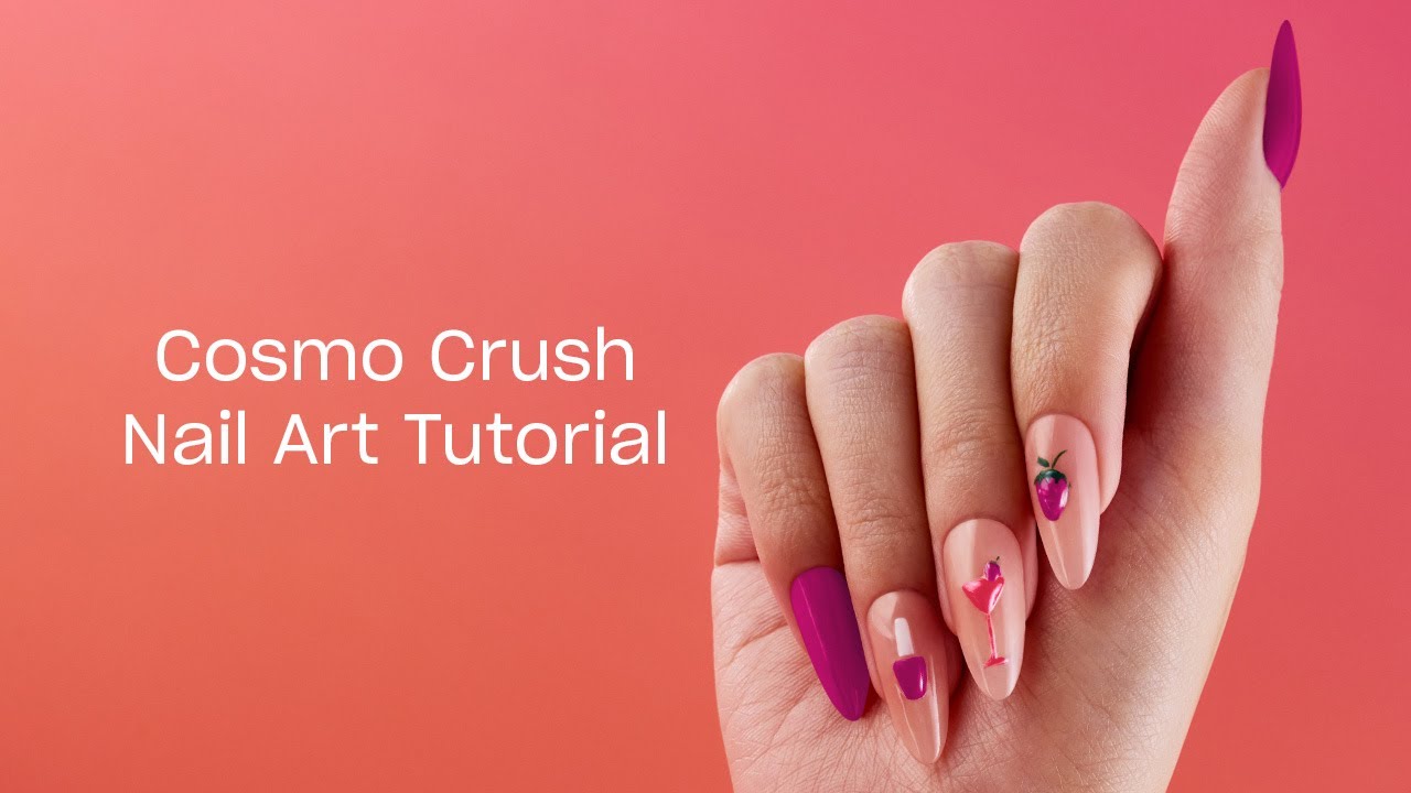 Pink Cosmo 3D Nail Art