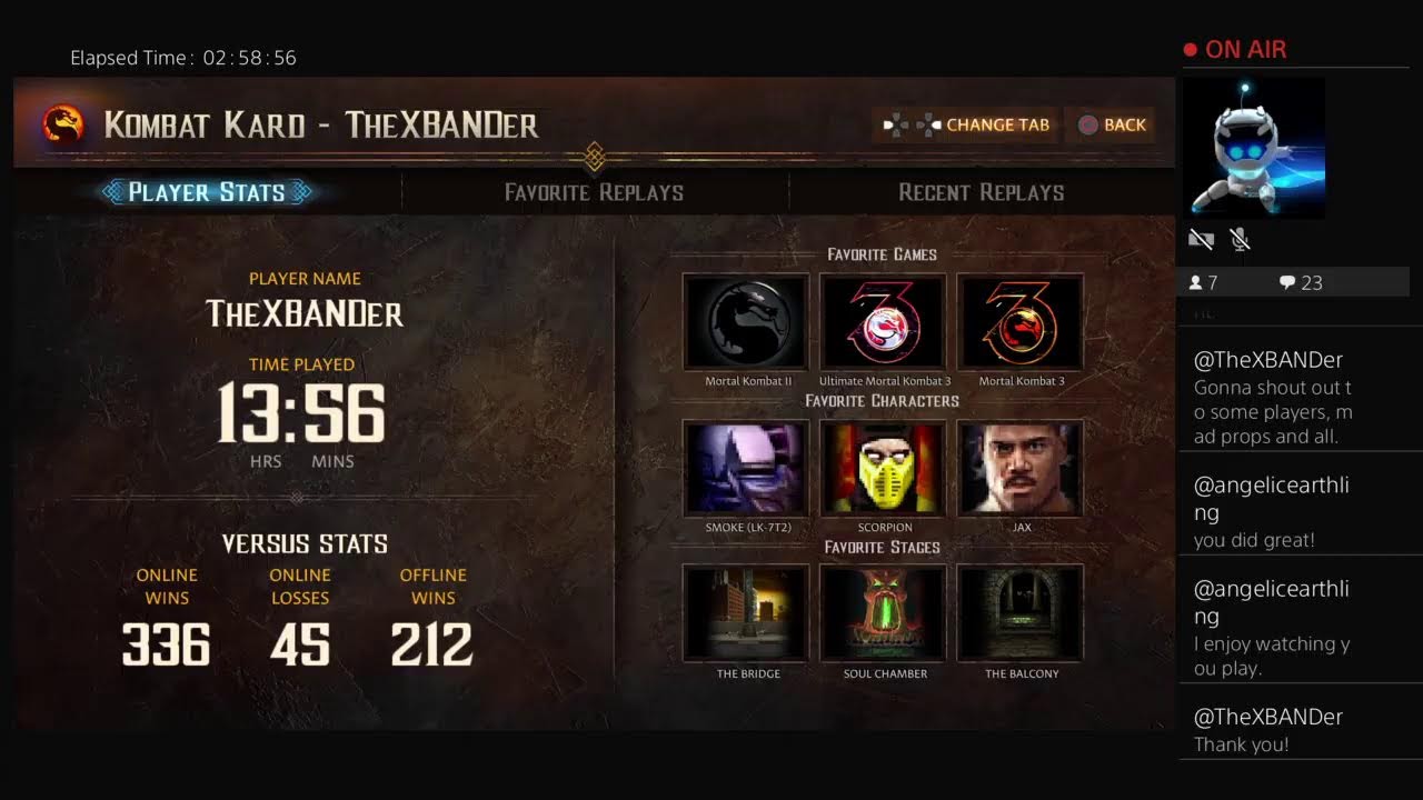 TheXBANDer's Live PS4 Broadcast 11-13-25 UMK3 online matches MK Legacy Kollection