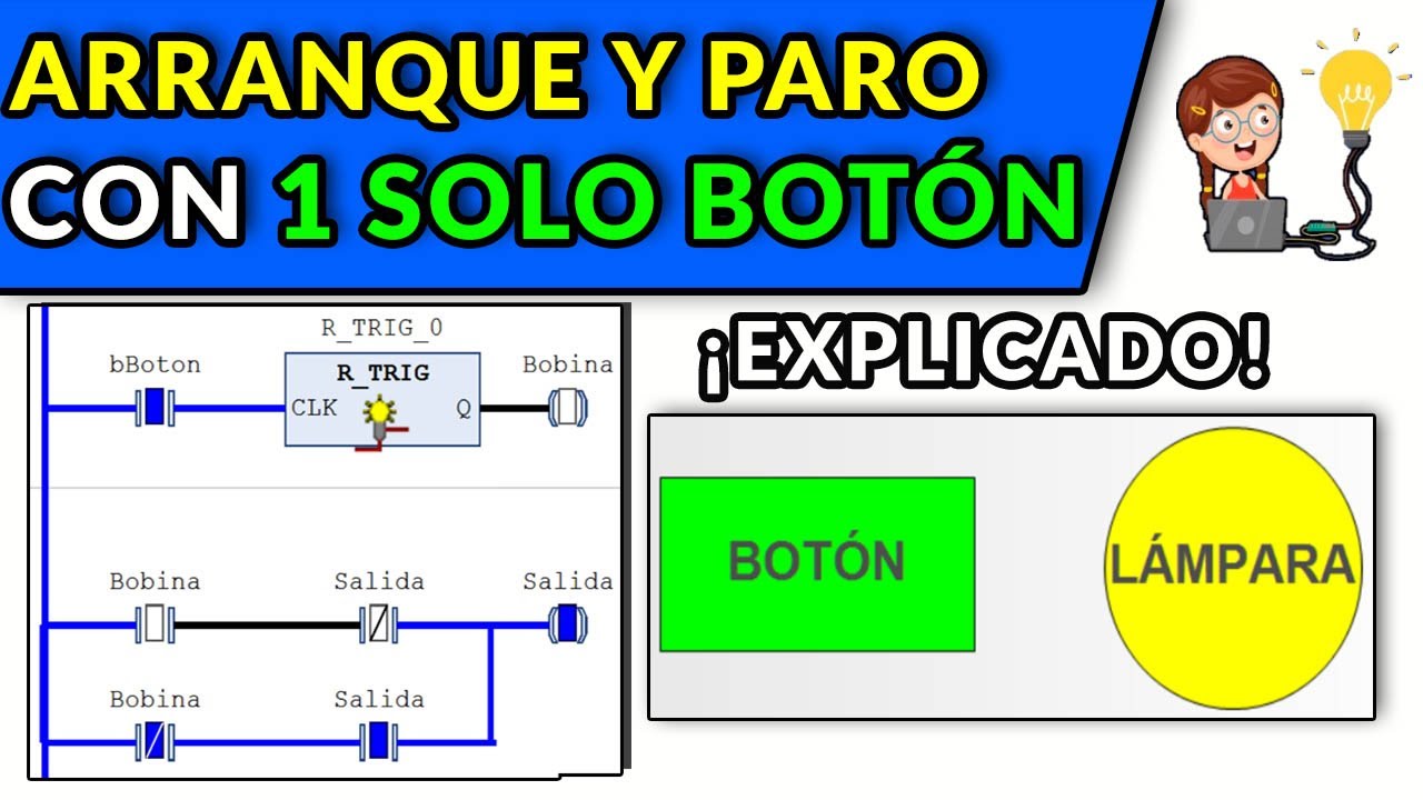 🔵✅ARRANQUE Y PARO CON 1 BOTÓN // ENCLAVAMIENTO //