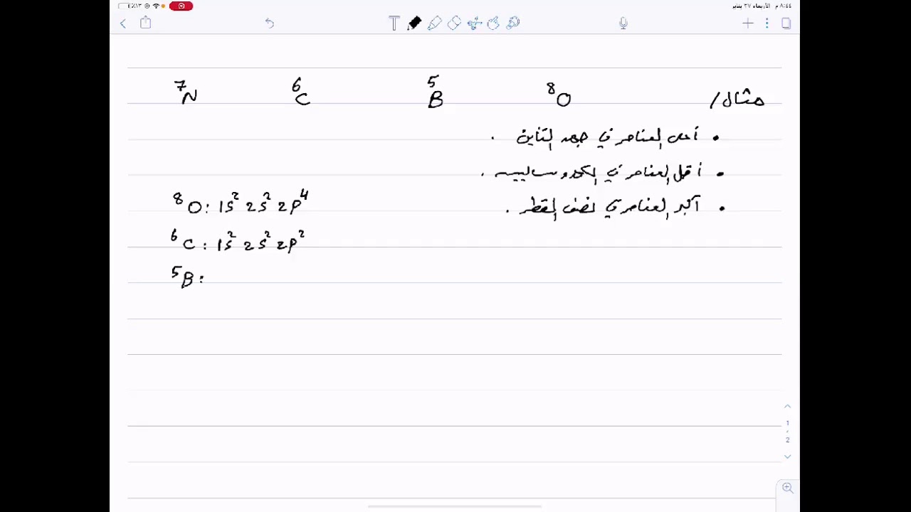تدرج خواص العناصر ( نصف القطر - طاقة التأين ـ الكهروسالبية )