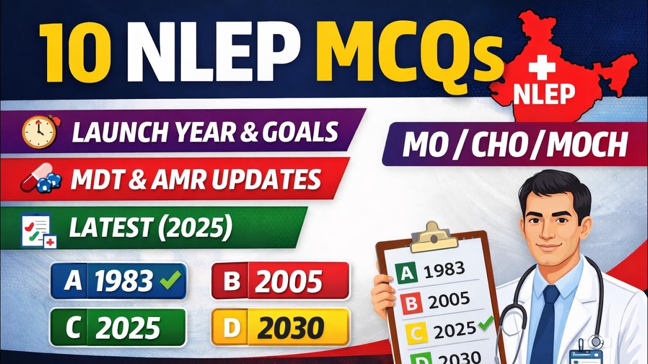NATIONAL LAPROSY CONTROL/ERADICATION PROGRAM HIGH YIELD MCQ|MOCH/MO/CHO/ANM