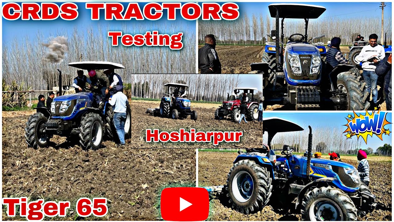 Tiger 65, 4x4 Testing CRDS Tractors 🚜// Hoshiarpur// #sonalikatractor #sonalika #tractorvideo #demo