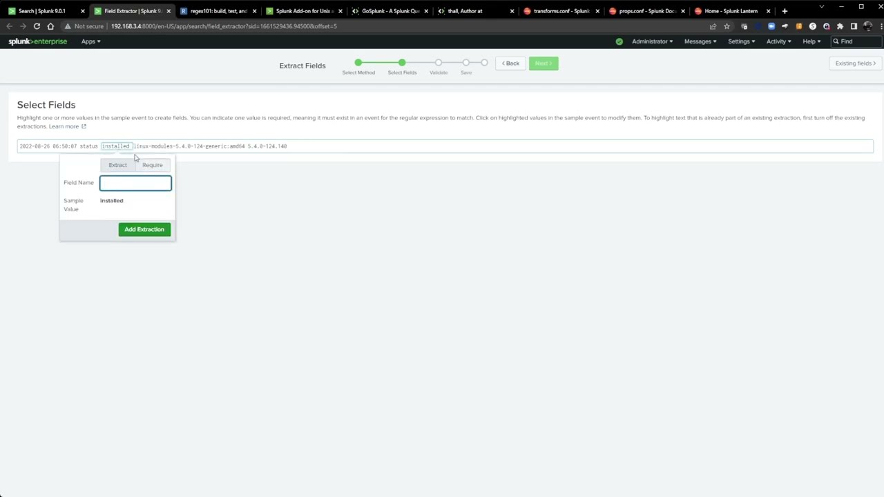 Splunk Field Extraction Walkthrough