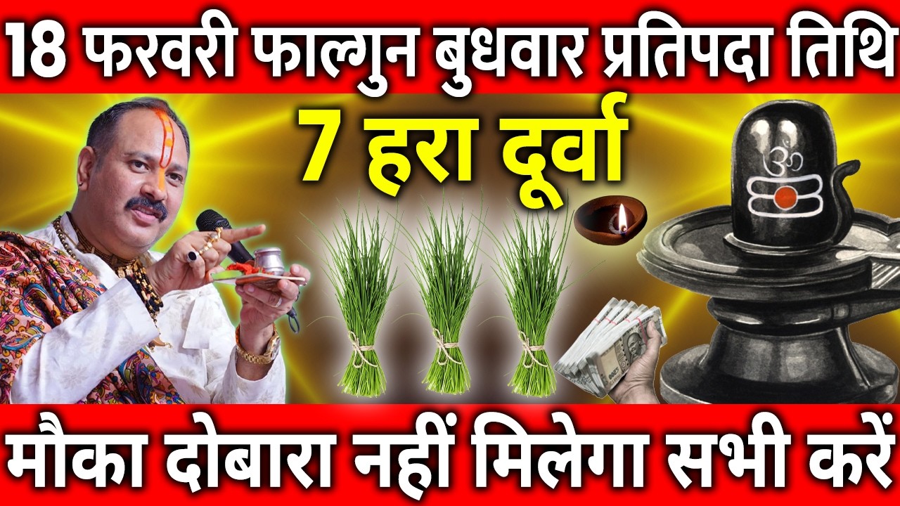 18 फरवरी फाल्गुन बुधवार प्रतिपदा तिथि के दिन 7 हरा दूर्वा वाला उपाय जरुर करे || Pradeep Ji Mishra