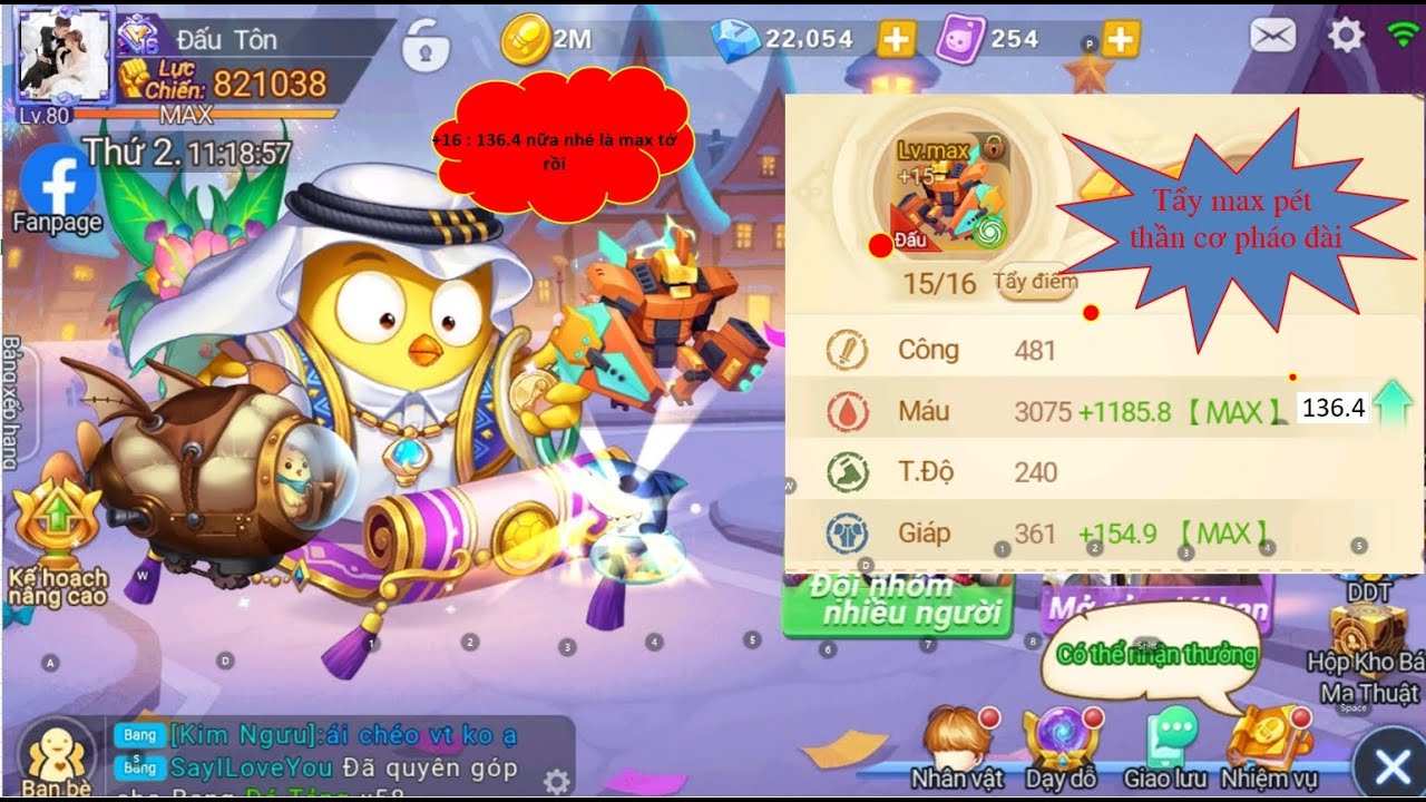 Ddtank Mobile | 7Road| 1.1.2024 Cách tẩy pét Thần cơ pháo đài max 2 dòng chỉ số | MTV TaiYou太陽