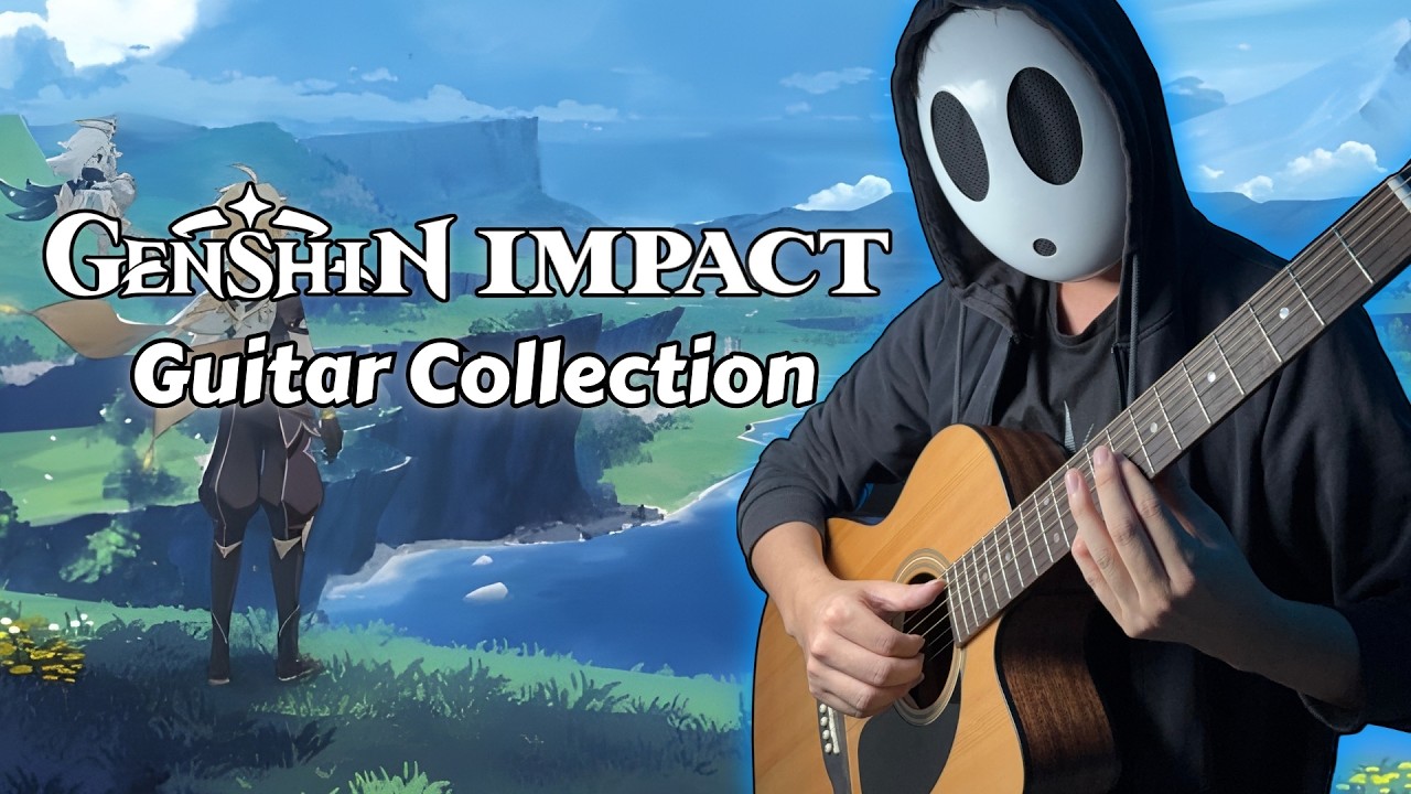 1+ Hour of Genshin Impact Music on Guitar (w/ TABs) [All Regions Mix] | Shy Guy Guitar