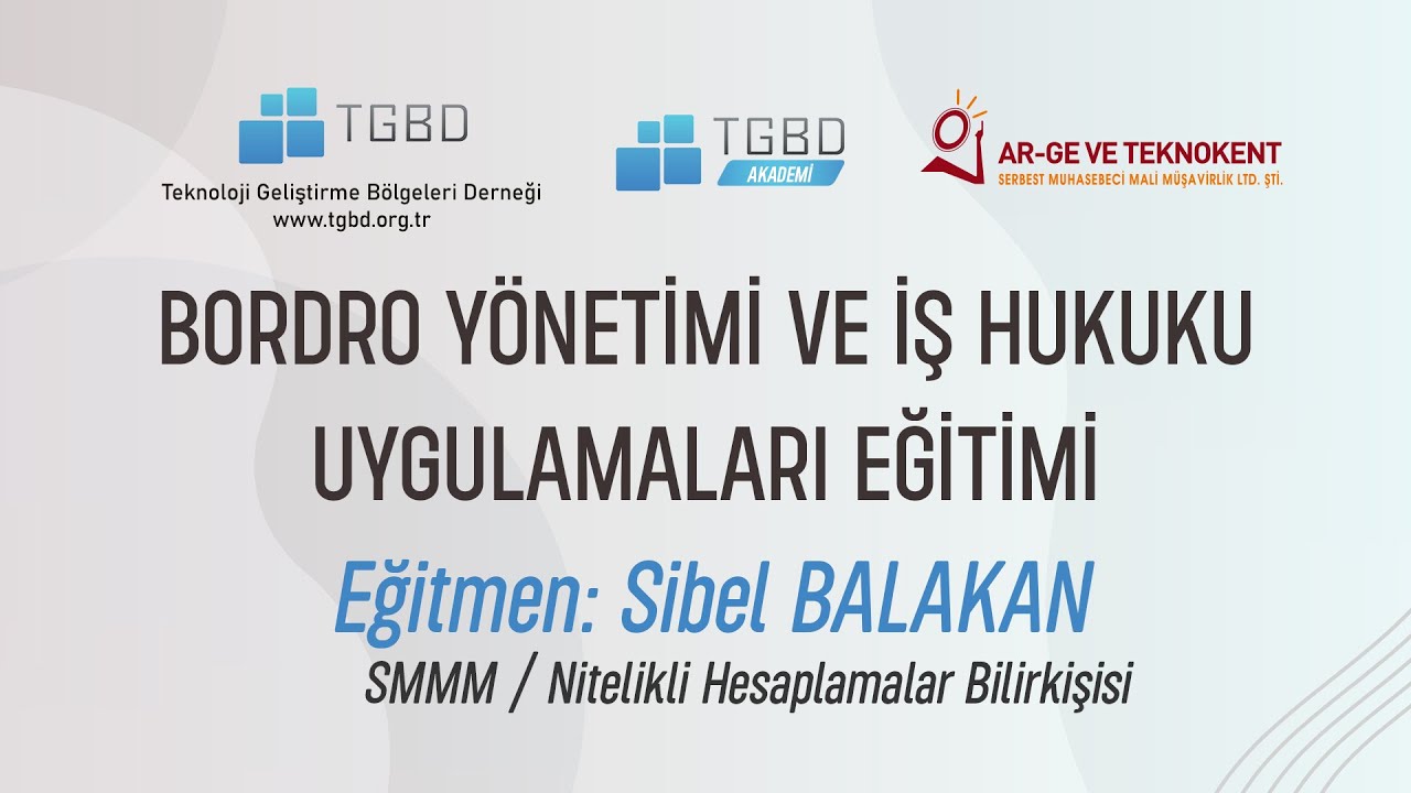 Bordro Yönetimi ve İş Hukuku Uygulamaları Eğitimi - TGBD Zoom Toplantısı | 20.03.2025
