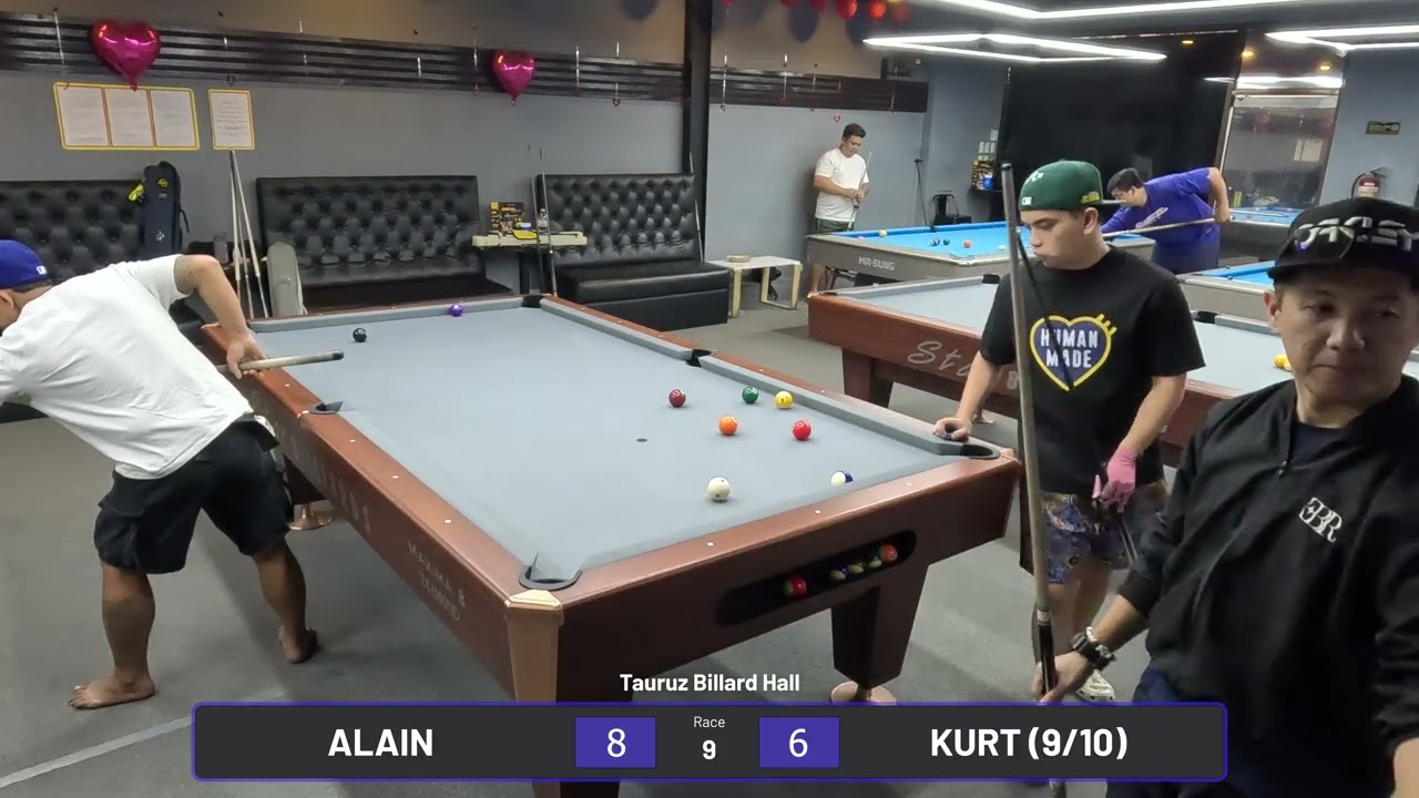 [8/9] Alain VS Kurt (9/10) - Race to 9 - Tauruz Billiard Hall