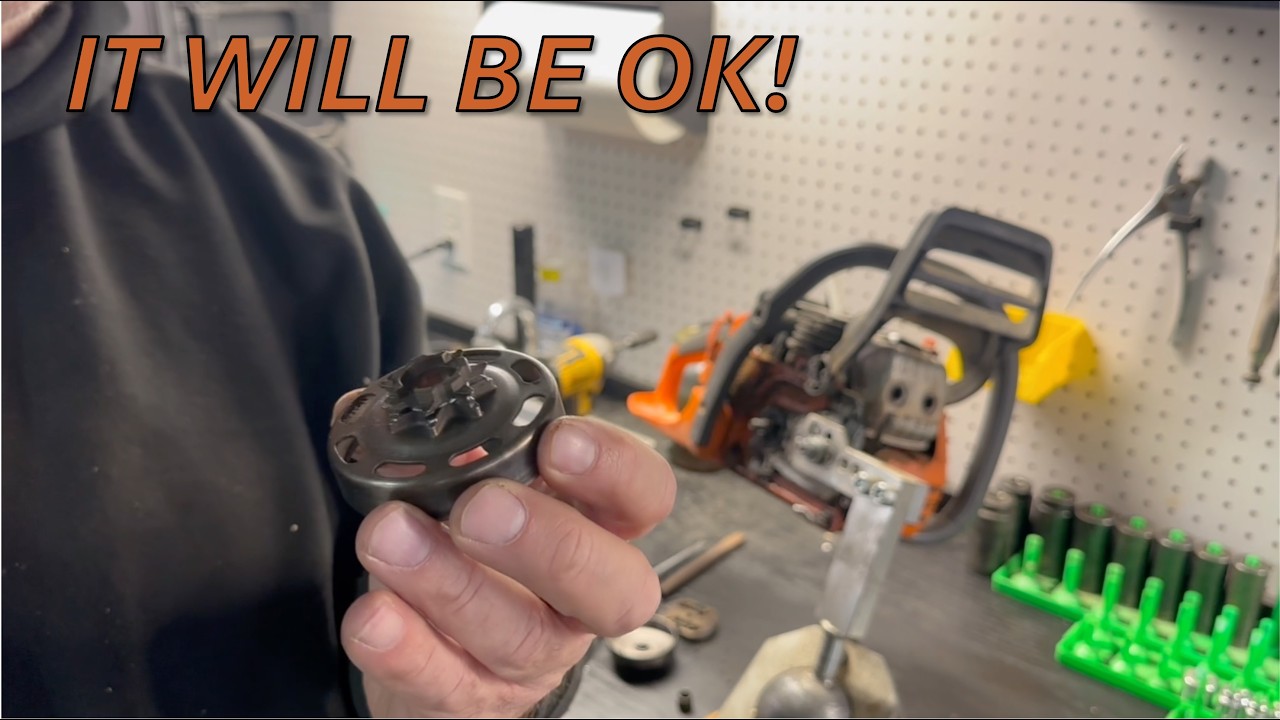 Drive Sprocket Replacement on a Husqvarna 435  - Stihl guy doing it!