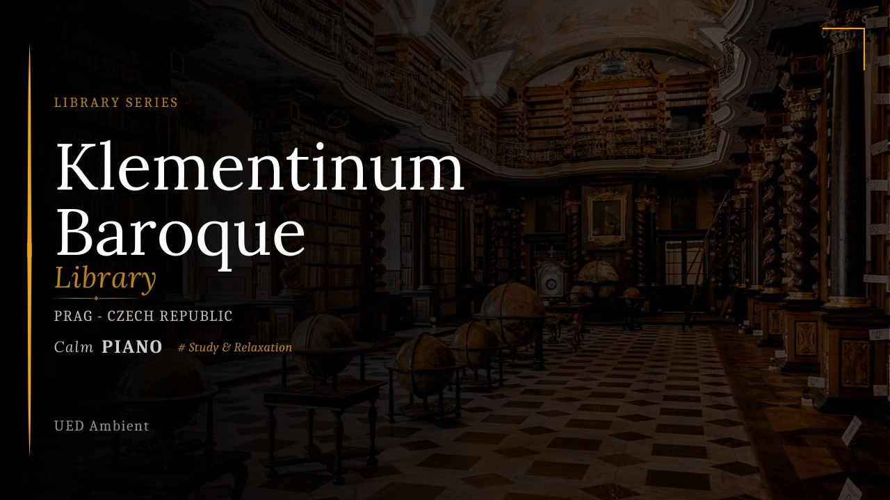 Klementinum Baroque Library 📚 Calm Piano Music for Studying & Deep Focus | 4K Dark Academia Prague