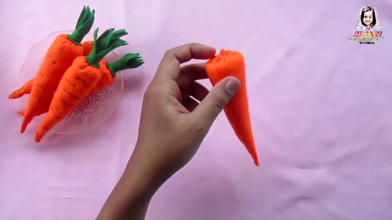 tutorial membuat wortel || cara membuat wortel dari kain flanel