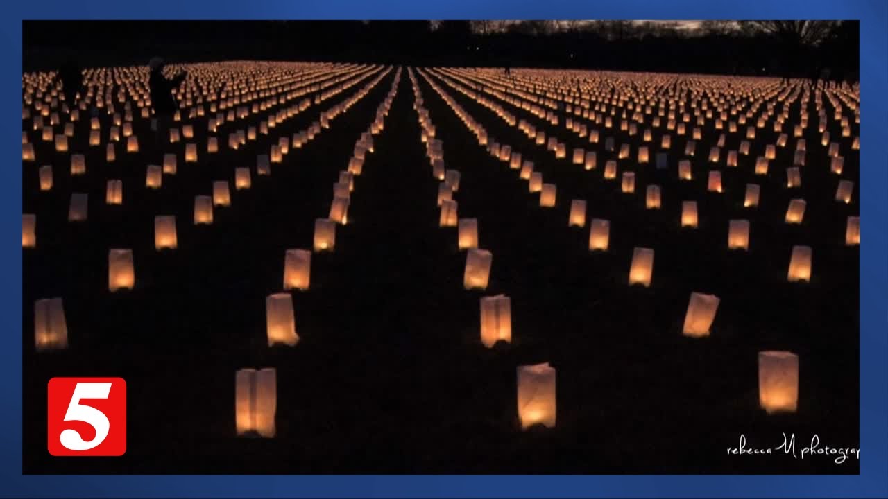 10,000 luminaries mark the 160th anniversary of a bloody Tennessee battle