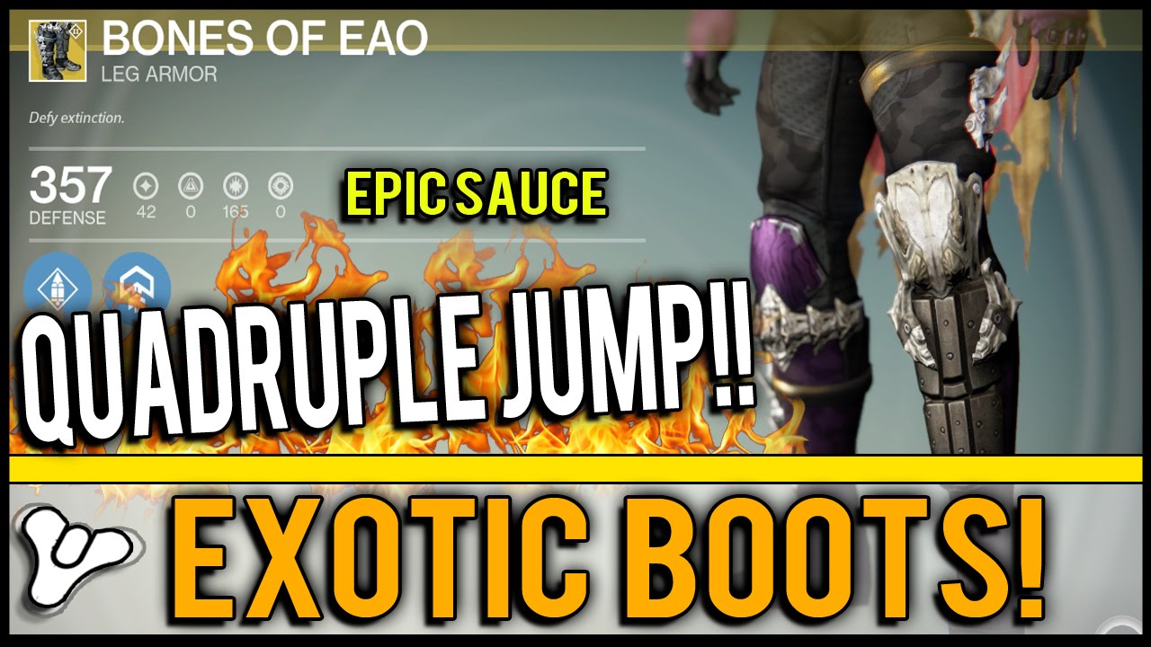 Destiny: Bones of EAO Review NEW Exotic Hunter Boots! | Jump FOUR times with Gunslinger!!