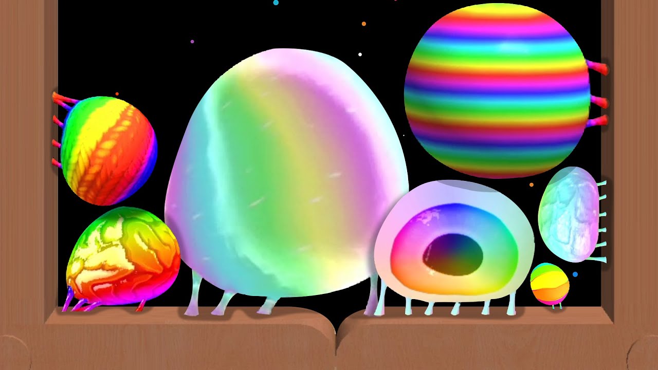 Variations of 'Rainbow Blobs' in BLOB MERGE 3D! Reach Infinity