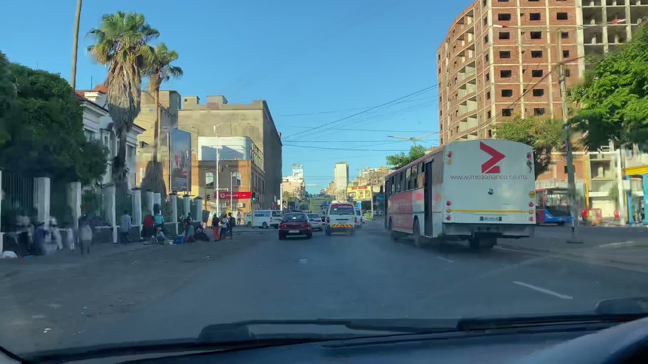 Moçambique/Mozambique Cidade de Maputo, tour pelas avenidas 24 de Julho e Joaquim Chissano 4K