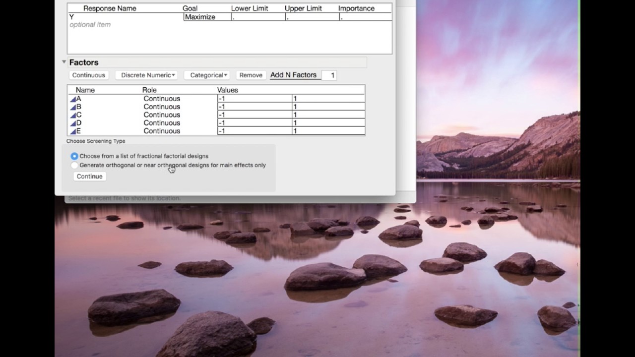 10 Fractional Factorial Designs in JMP