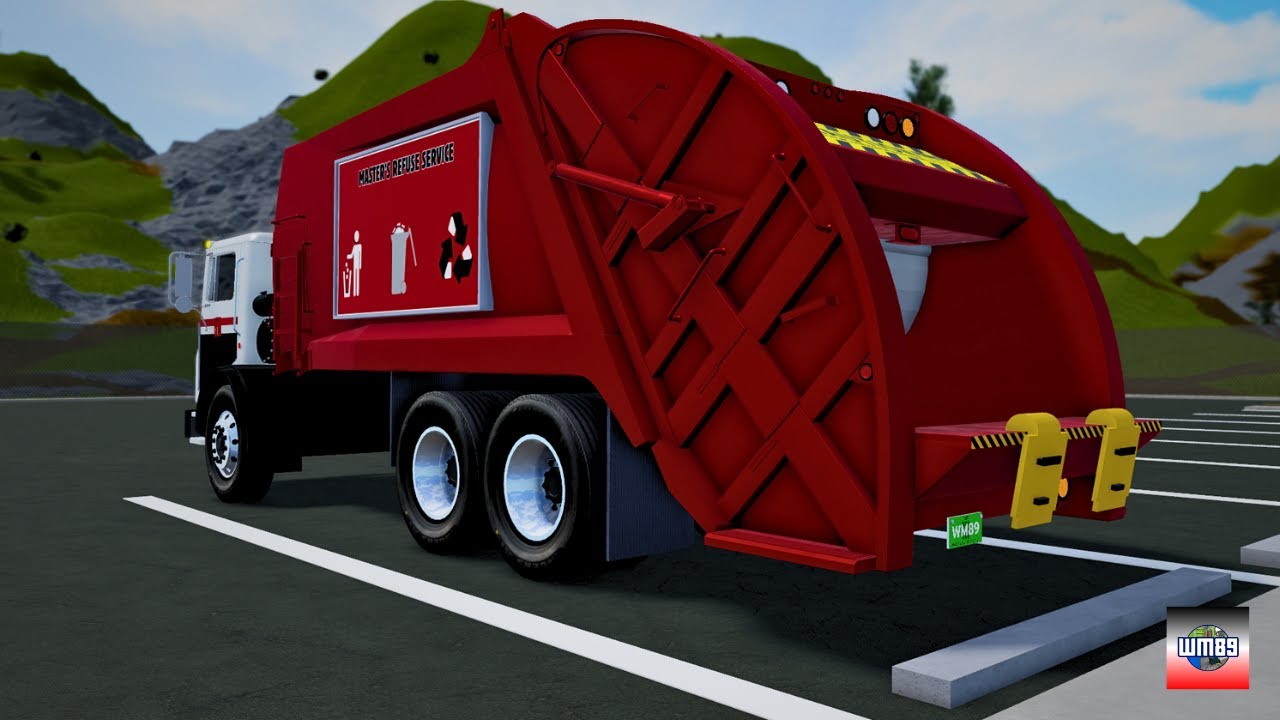 Master's Refuse Service Mack MRU McNeilus rear loader tipping & hand dumping.