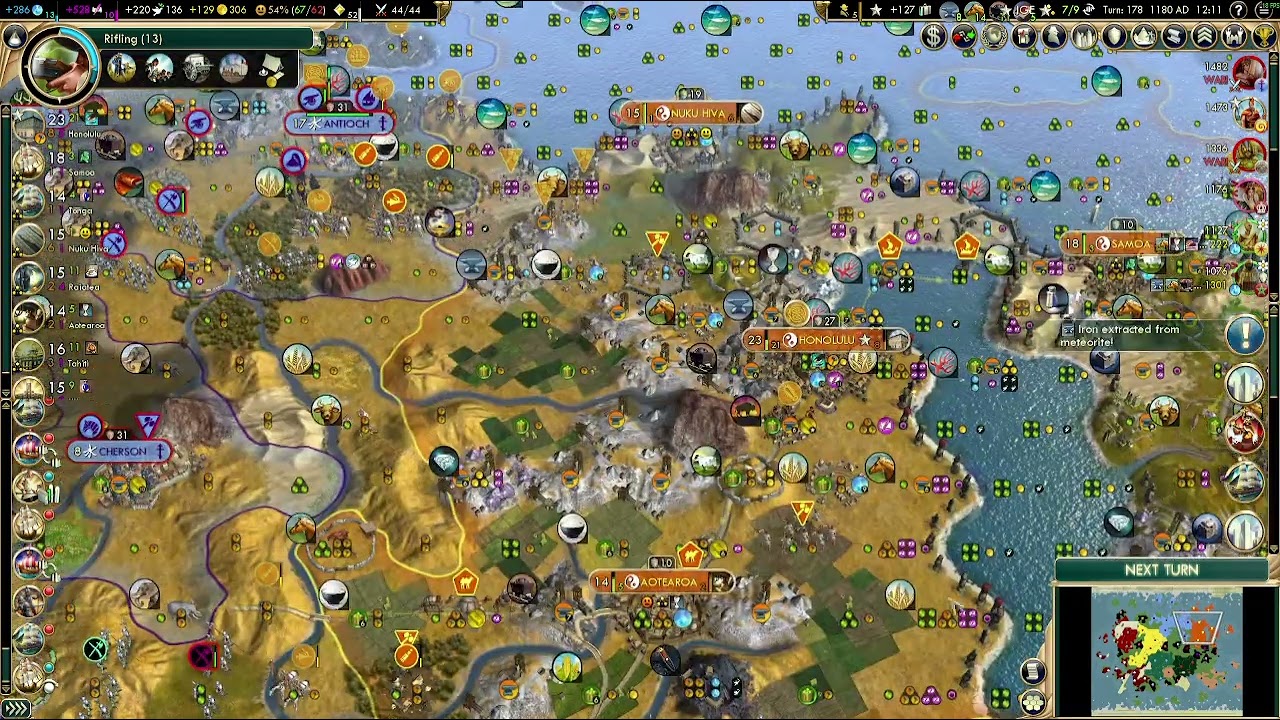 Civ5 Vox Populi game008 Polynesia Coral pt3 Navigation and Metallurgy