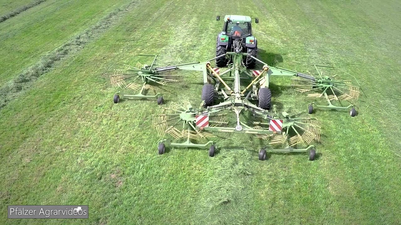 Ernte Service Hüther mit JD 6400 & SWADRO 1250 auf einer 25ha Wiese