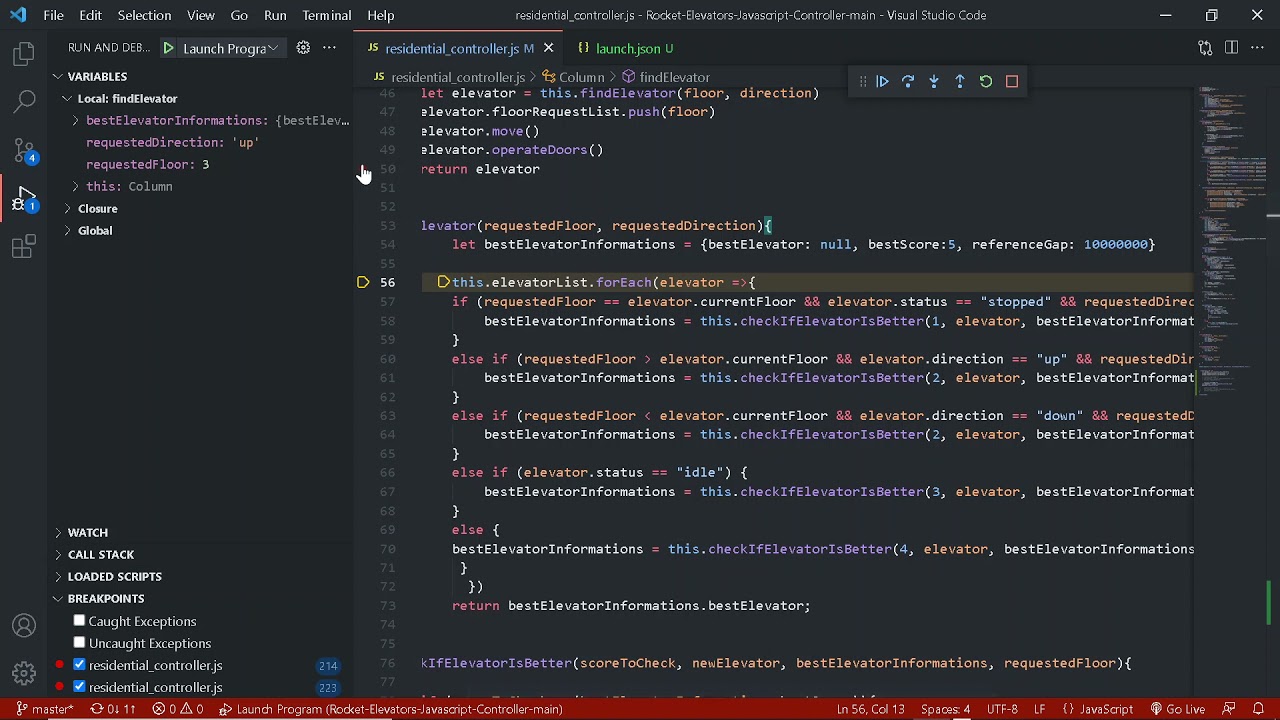 Rocket Elevator Javascript Residential Controller