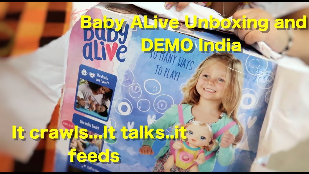 New Crawling Baby Alive Go Bye-Bye Blonde Doll Unboxing, India