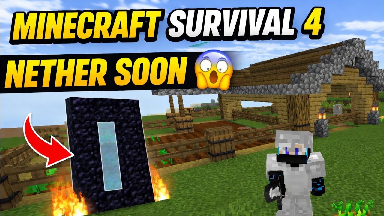 Minecraft Survival Episode 4 | Nether Preparation & Farm Setup 🌾🔥