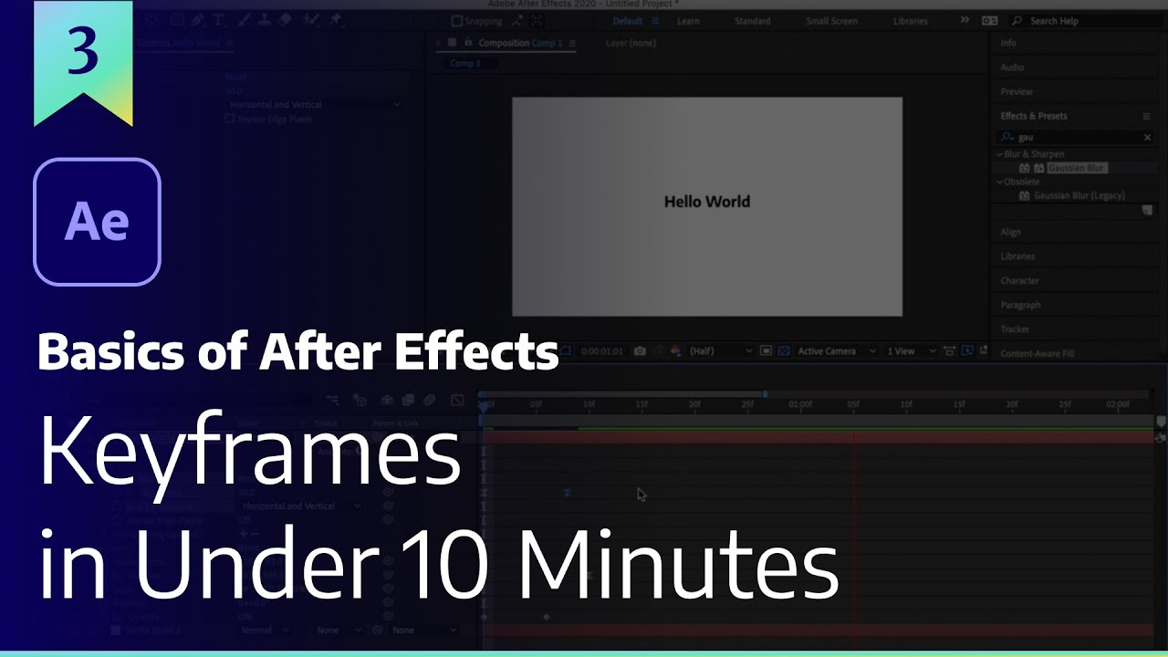 Keyframes In Under 10 Minutes &mdash; Basics of After Effects 2020