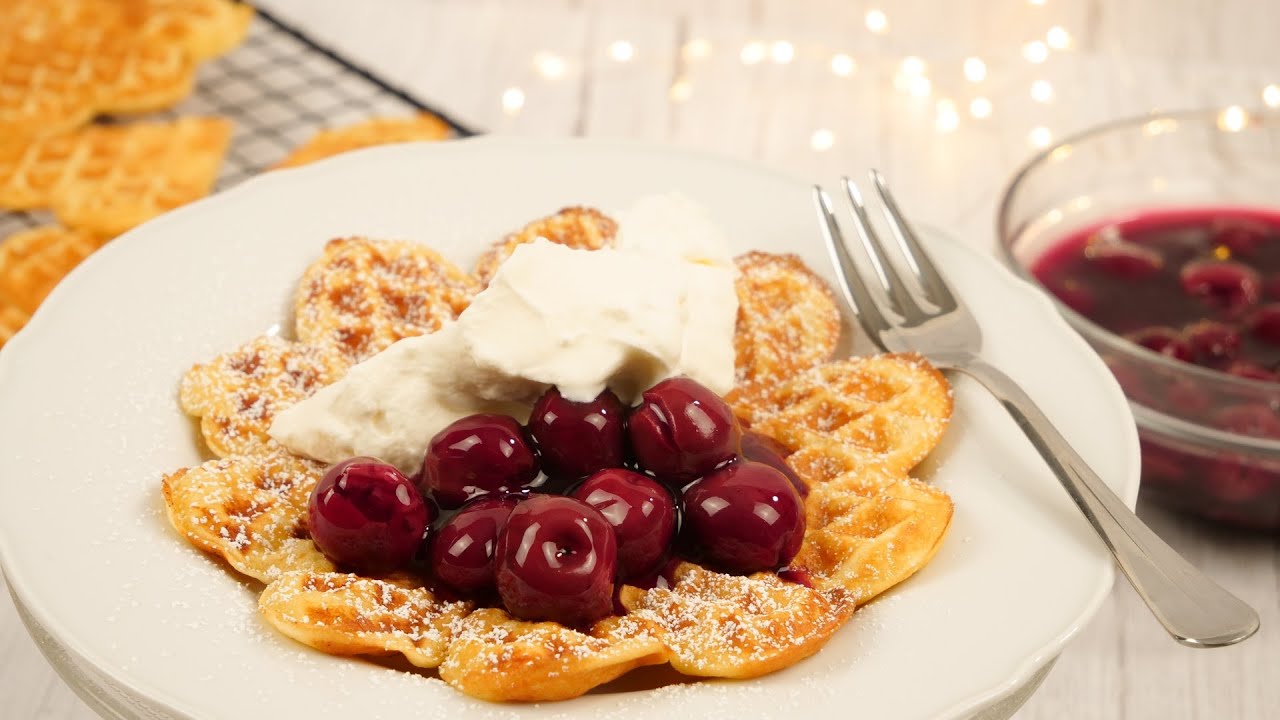 Waffeln mit Kirschen | Waffelteig Grundrezept