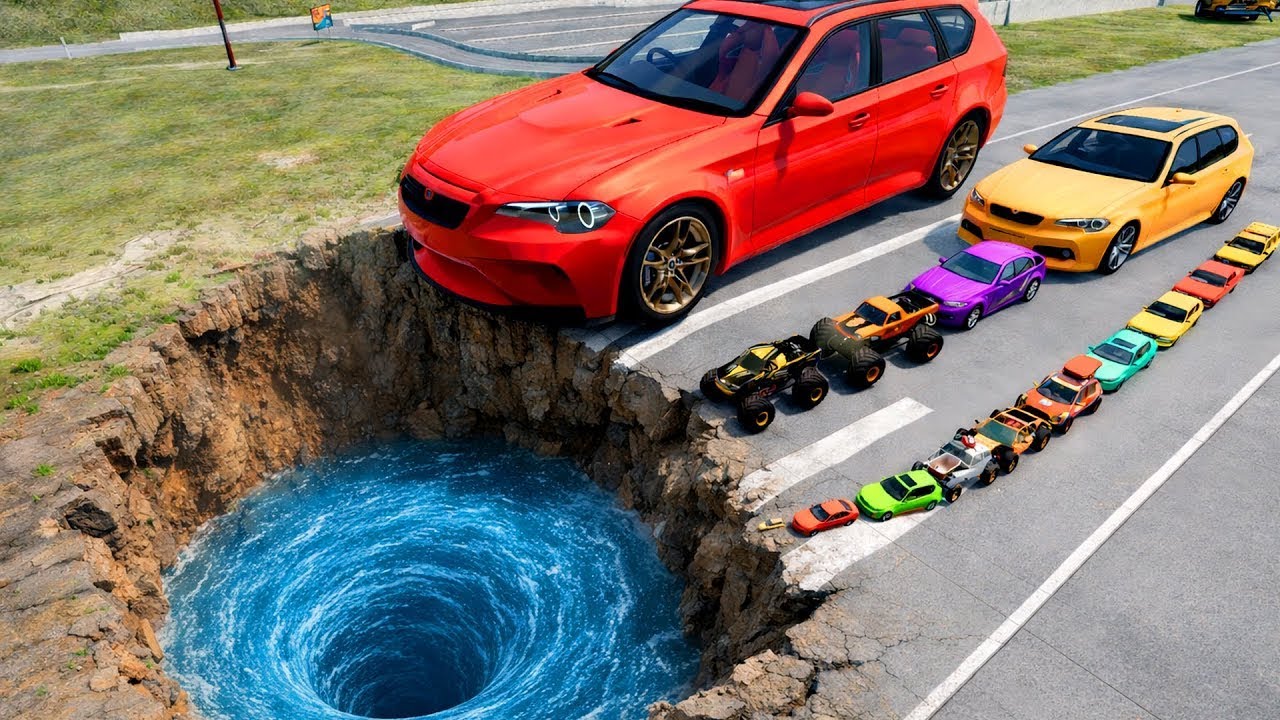 BIG & SMALL CARS vs GIANT PIT #109💥 – BeamNG.drive Extreme Crash Challenge Dami beamng drive