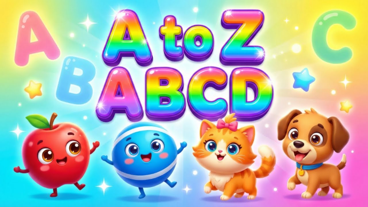 A to Z Alphabet Song | ABCD Learning Video for Kids | 3D Colorful Cartoon Education | #youtube 