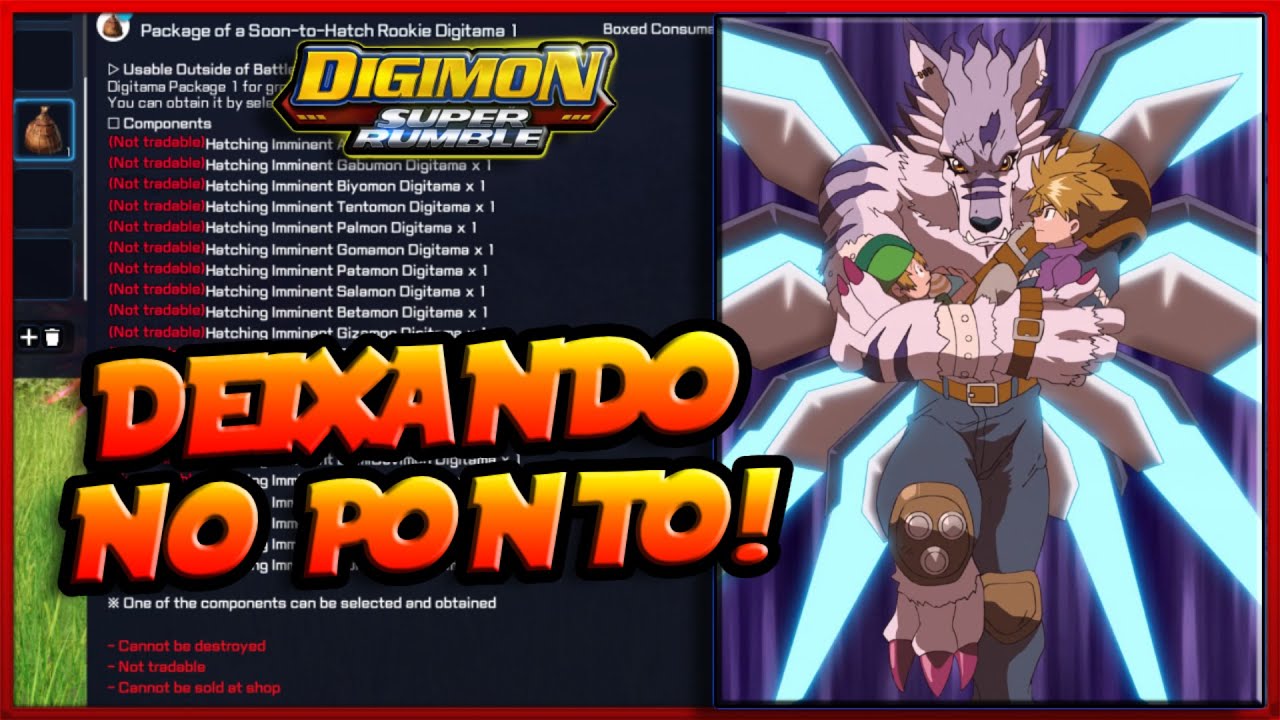 COMO OBTER O GABUMON E DEIXANDO PRONTO PARA O CRESSGARURUMON NO DSR (DIGIMON SUPER RUMBLE)