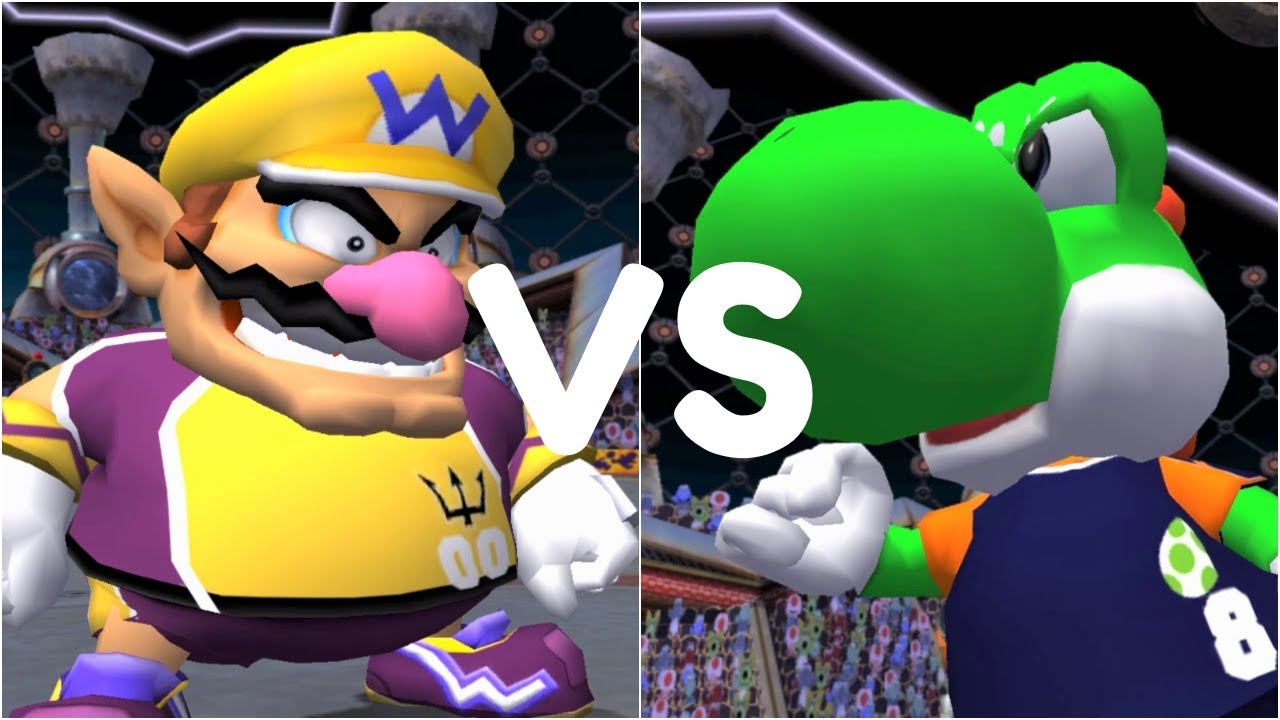 Super Mario Strikers - Wario vs Yoshi - GameCube Gameplay (720p60fps)