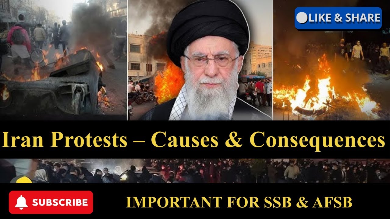 Iran Protests 2026|Why Protests Started & How It Affects India | SSB  & AFSB.