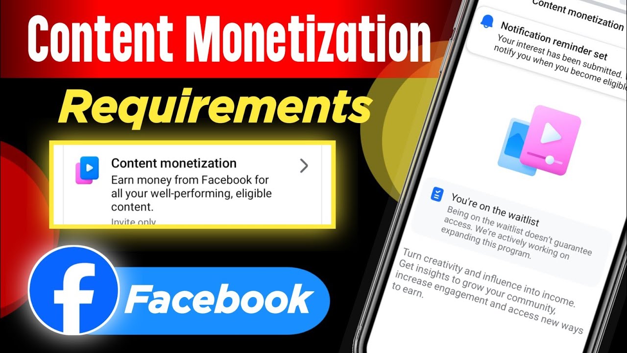 Facebook content Monetization requirements | You are on the waitlist content Monetization | Fb