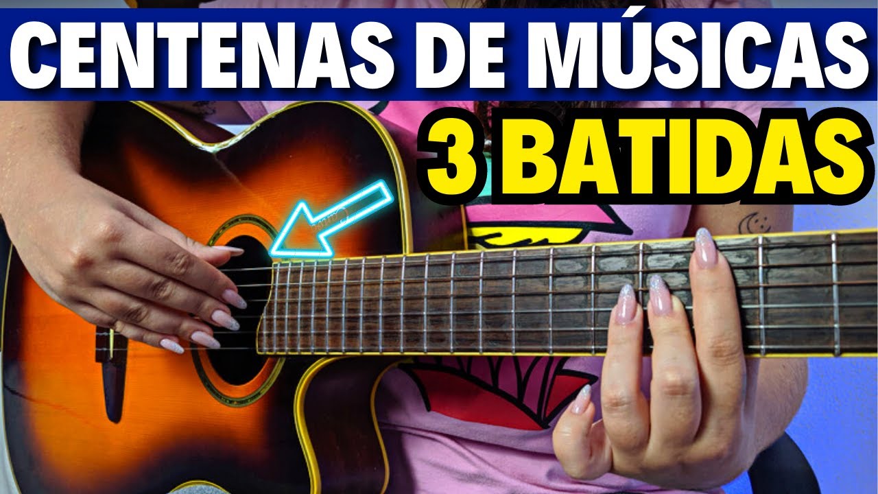 🎸3 RITMOS NO VIOLÃO - Batidas mais usadas PASSO A PASSO - Aula de violão INICIANTE