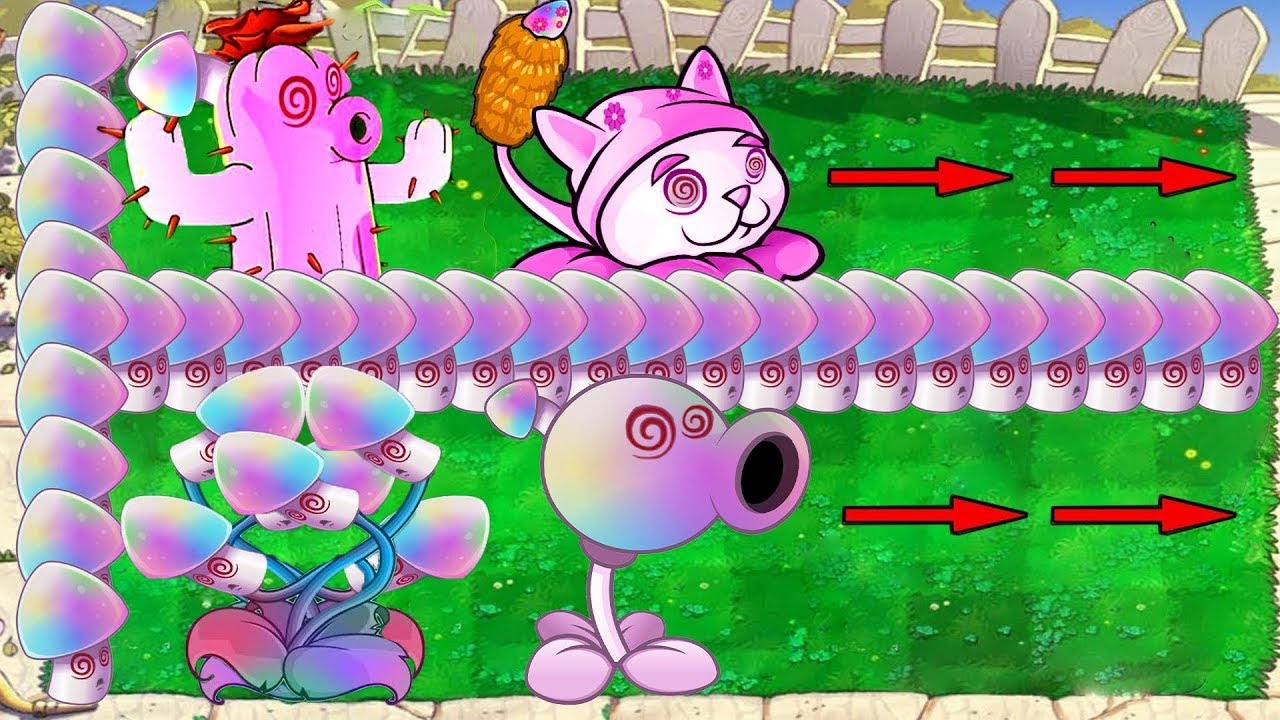 Hypno Peashooter X Hypno Cattail Cactus Vs Giga Zomboss vs Gargantuar - Plants vs Zombies Hack