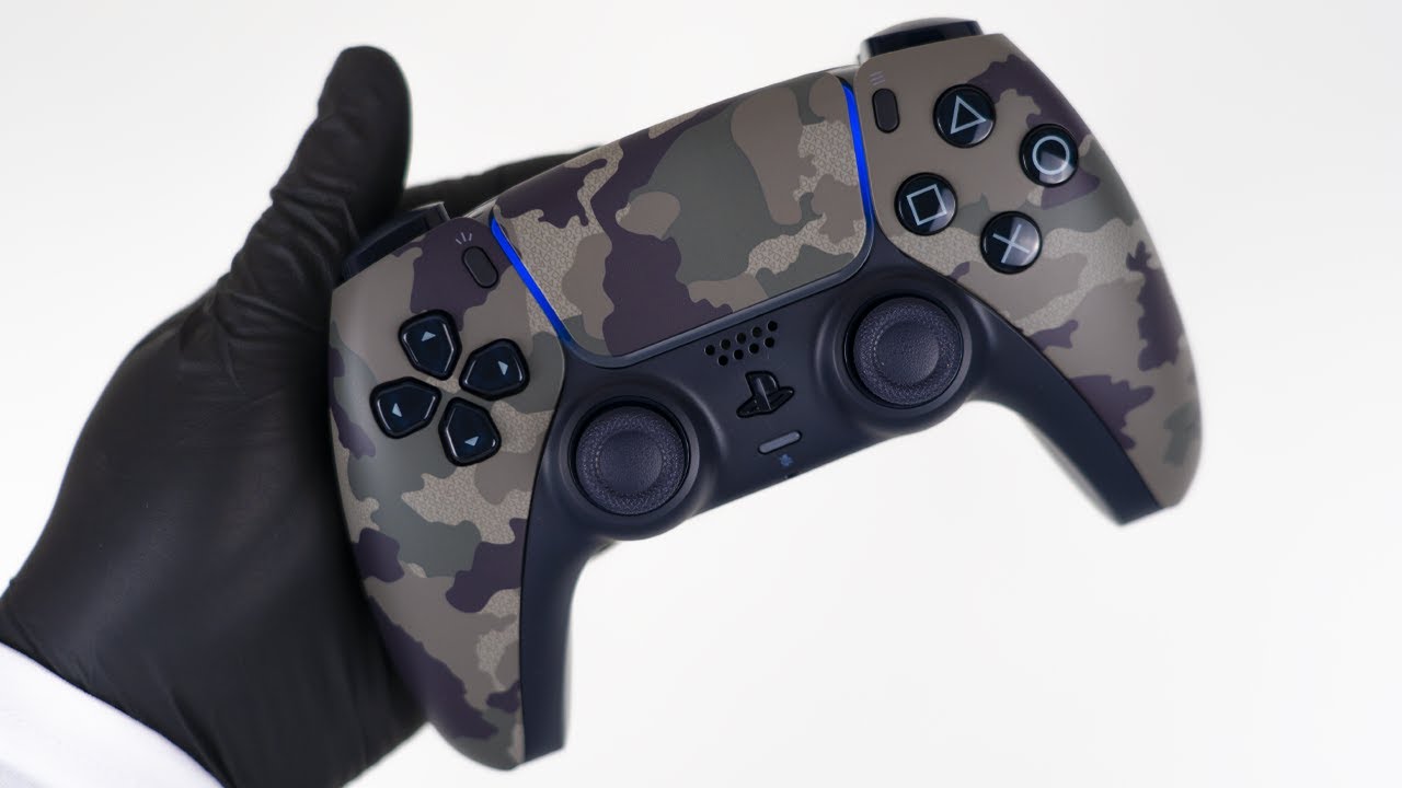 PS5 DualSense Controller Grey Camouflage Unboxing - ASMR