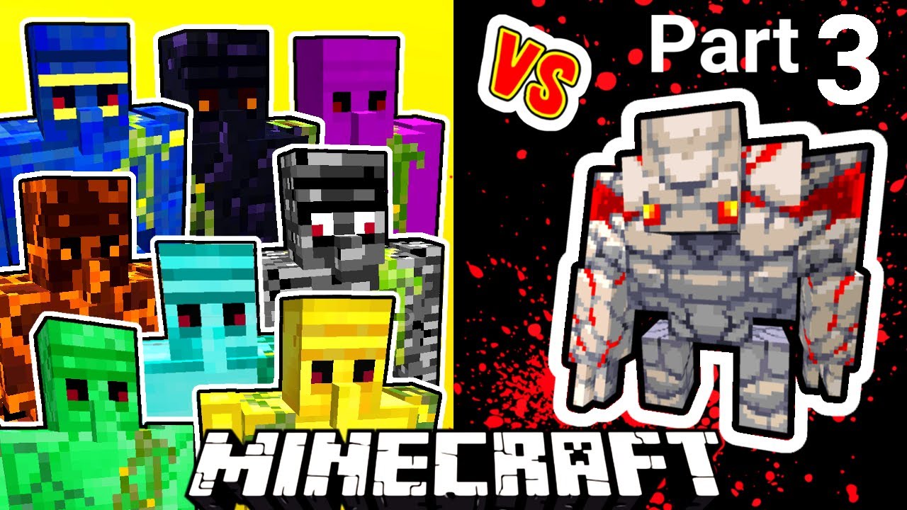 Redstone Golem Vs. Extra Golems in Minecraft Part 3