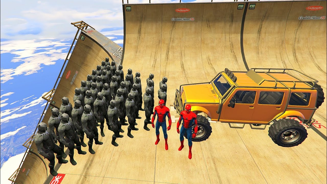 GTA 5 Crazy Ragdolls Spiderman Vs Black Panther (GTA 5 Euphoria Physics Ragdolls Fails Funny)
